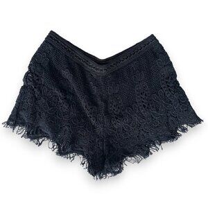 FIRE LOS ANGELES BOHEMIAN STYLE CROCHET SHORT SHORTS IN BLACK SZ S 100%  COTTON